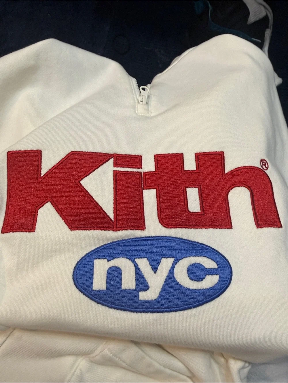 Kith Cream Kids Sweatshirt & Sweatpants with Red and Blue Logo